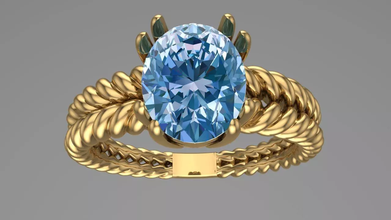 5 geram 2-ply engagement ring Free 3D print model