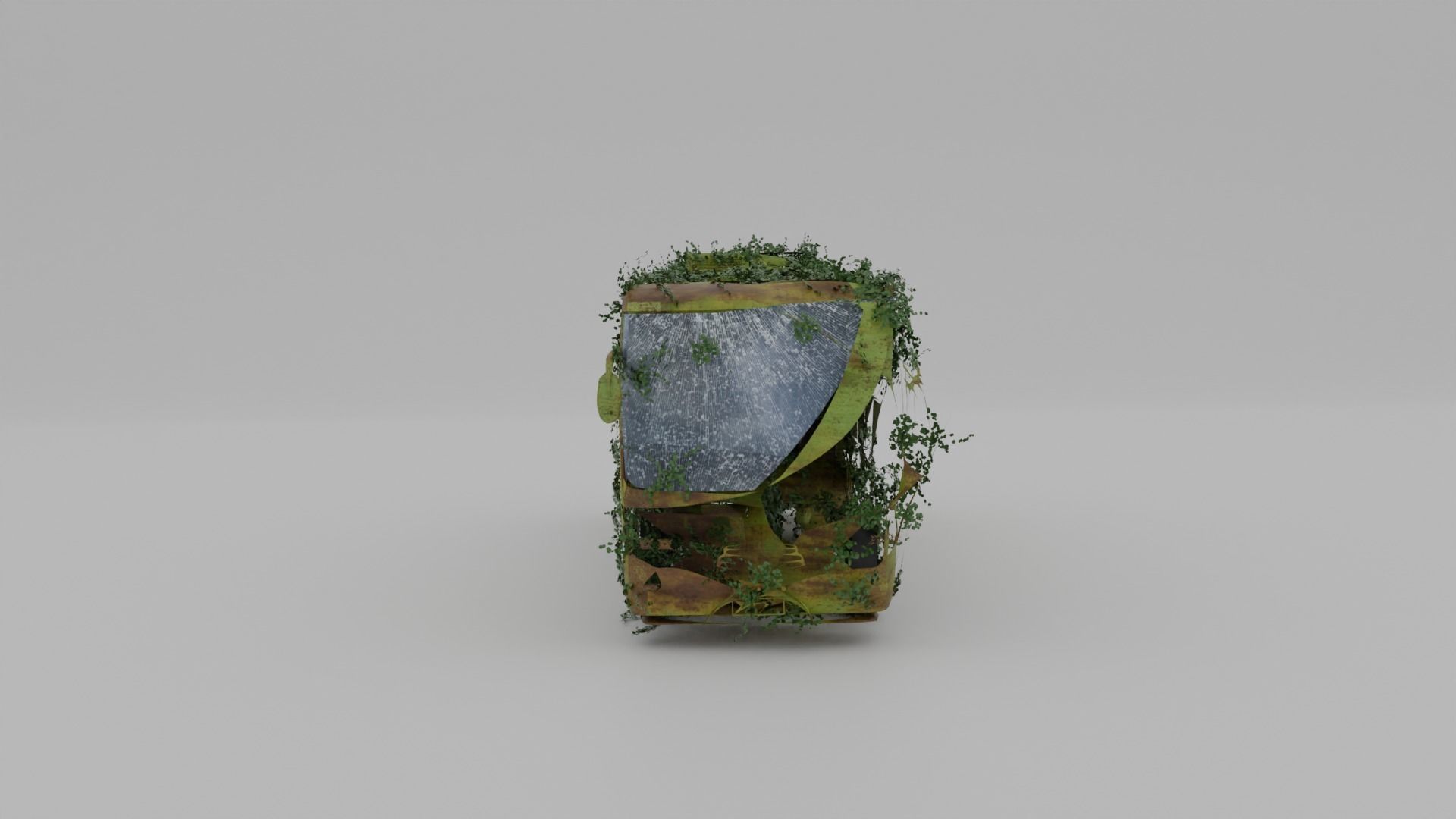 Damaged Rusty Bus Low-poly 3D model_5