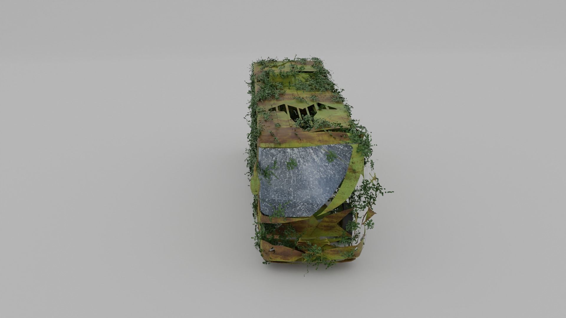 Damaged Rusty Bus Low-poly 3D model_2