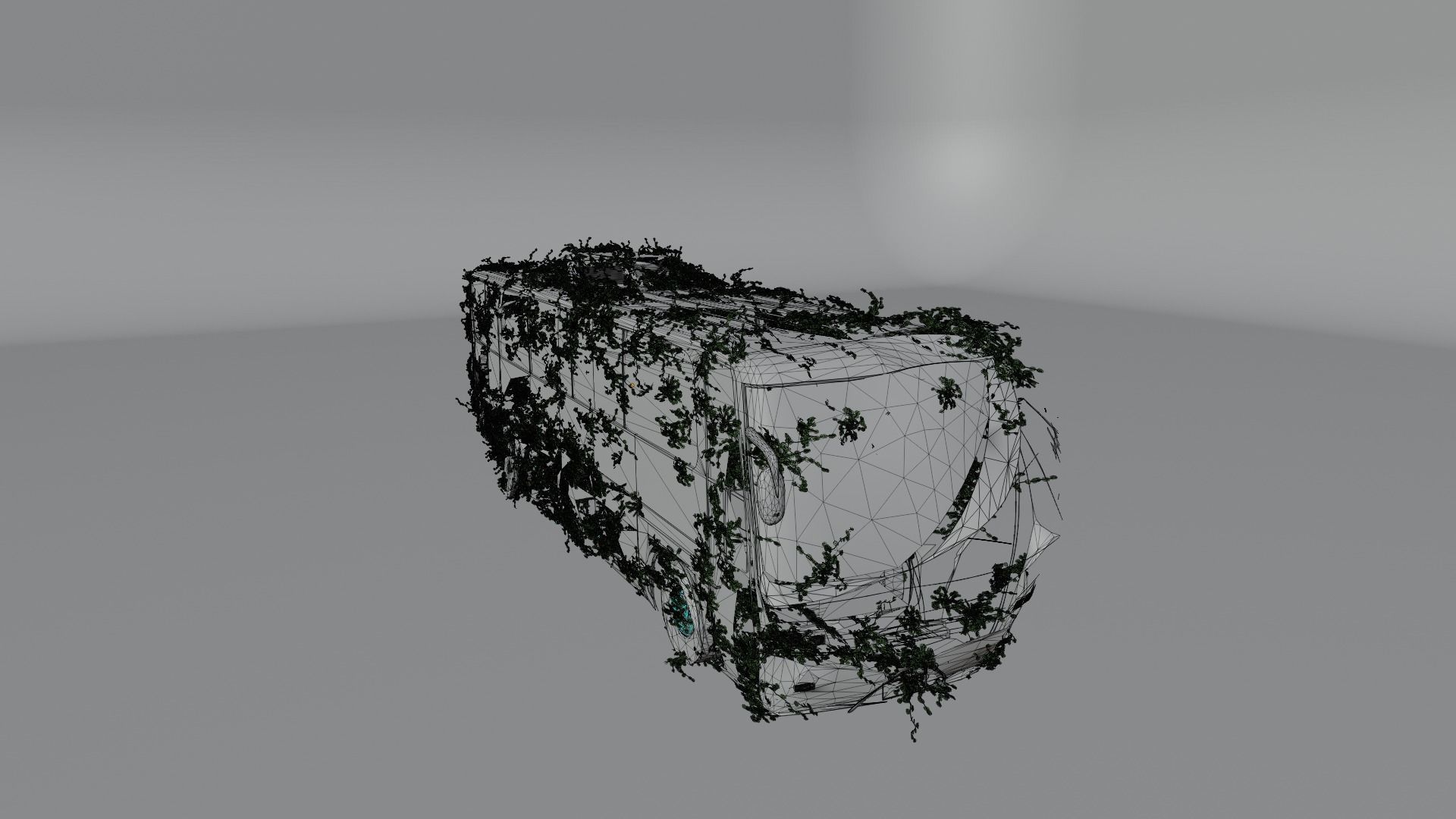 Damaged Rusty Bus Low-poly 3D model_7