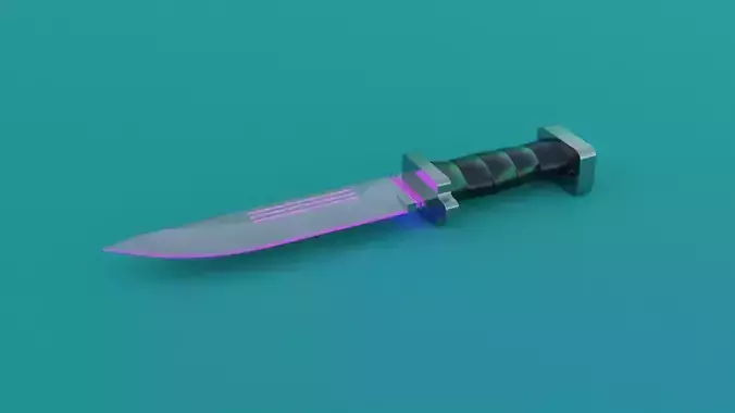 SCI-FI knife 3D model purple