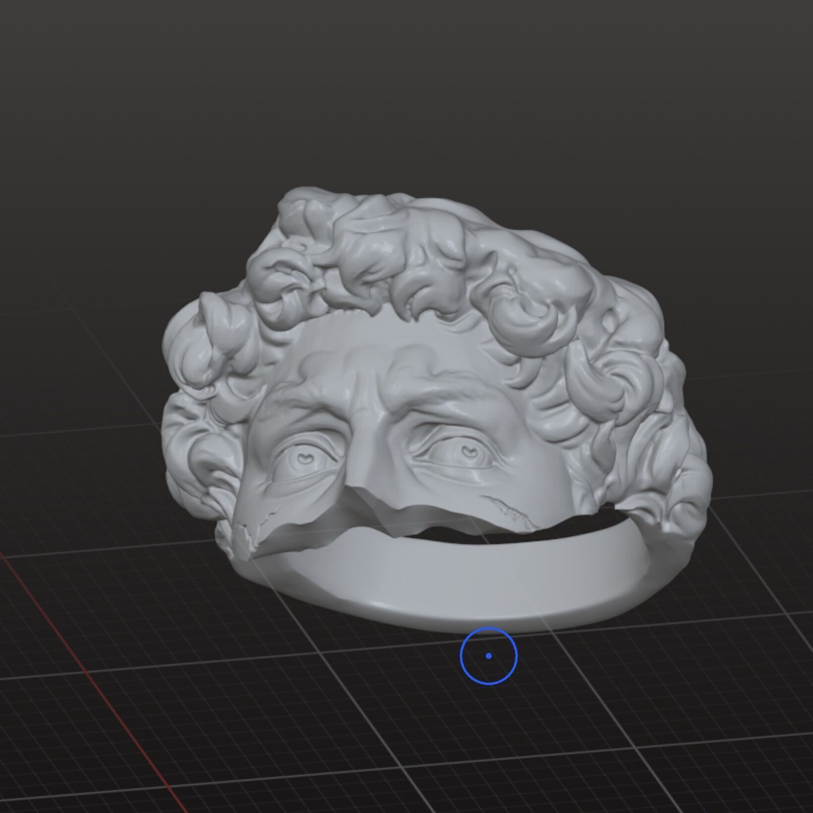 David 3D Sculpture Ring 3D print model_2