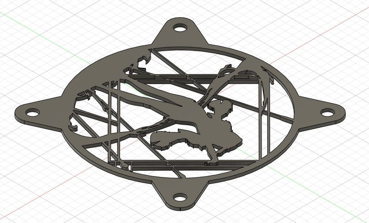 Genshin Impact Yelan PC fan cover 3D model 3D printable CGTrader