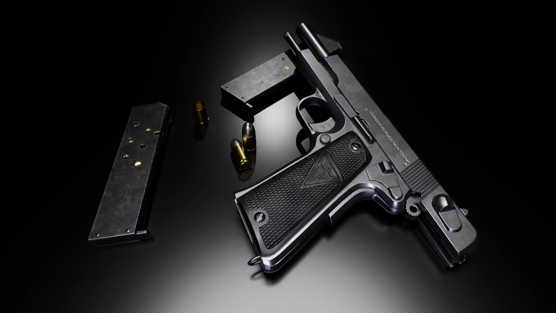 RADOM vis 35 Pistol VR AR Low-poly 3D model