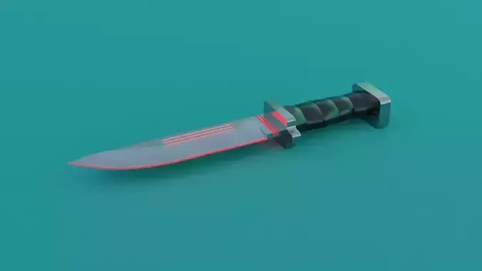SCI-FI knife 3D model red