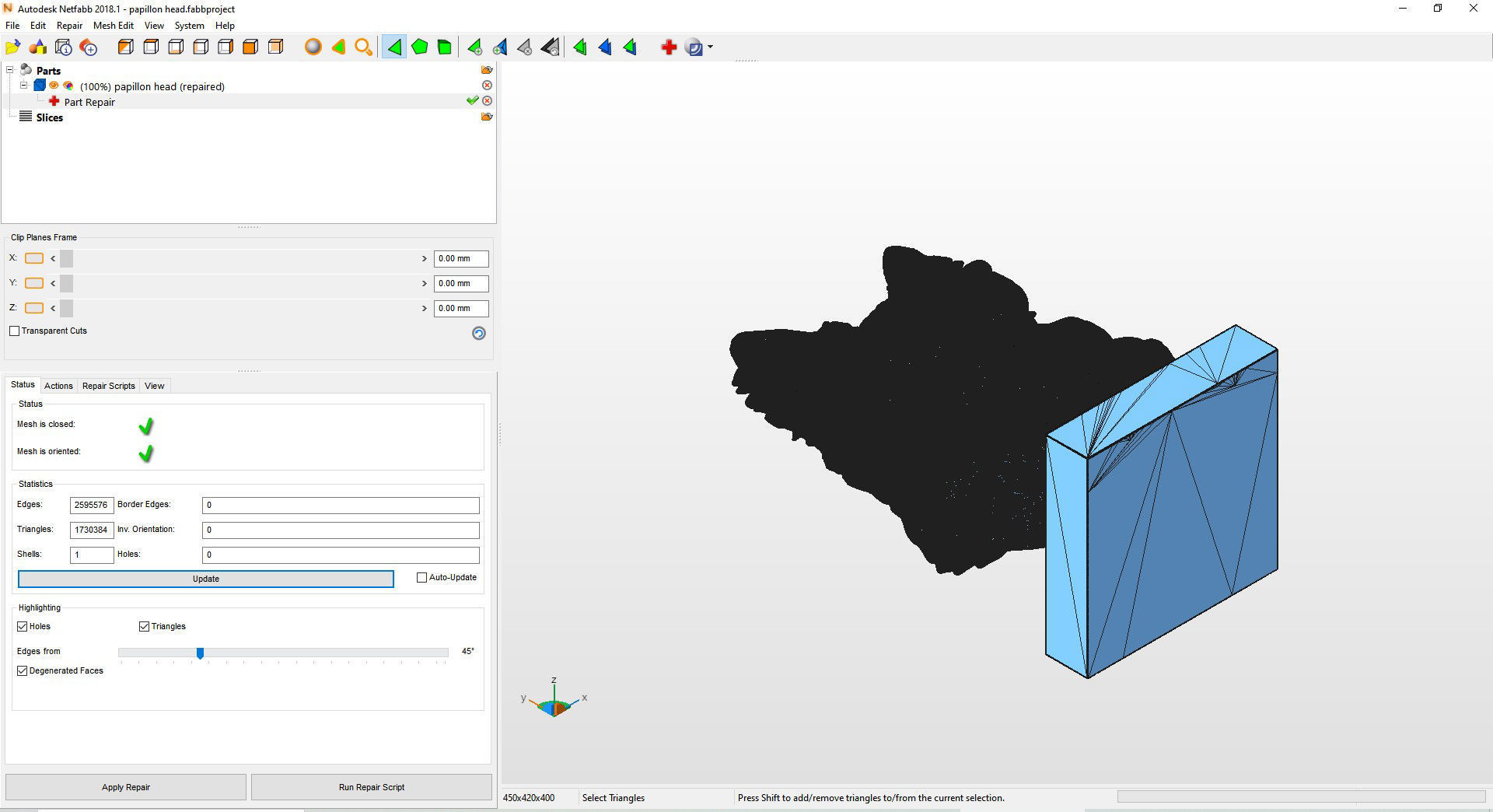 papillon bust 3D print model_7