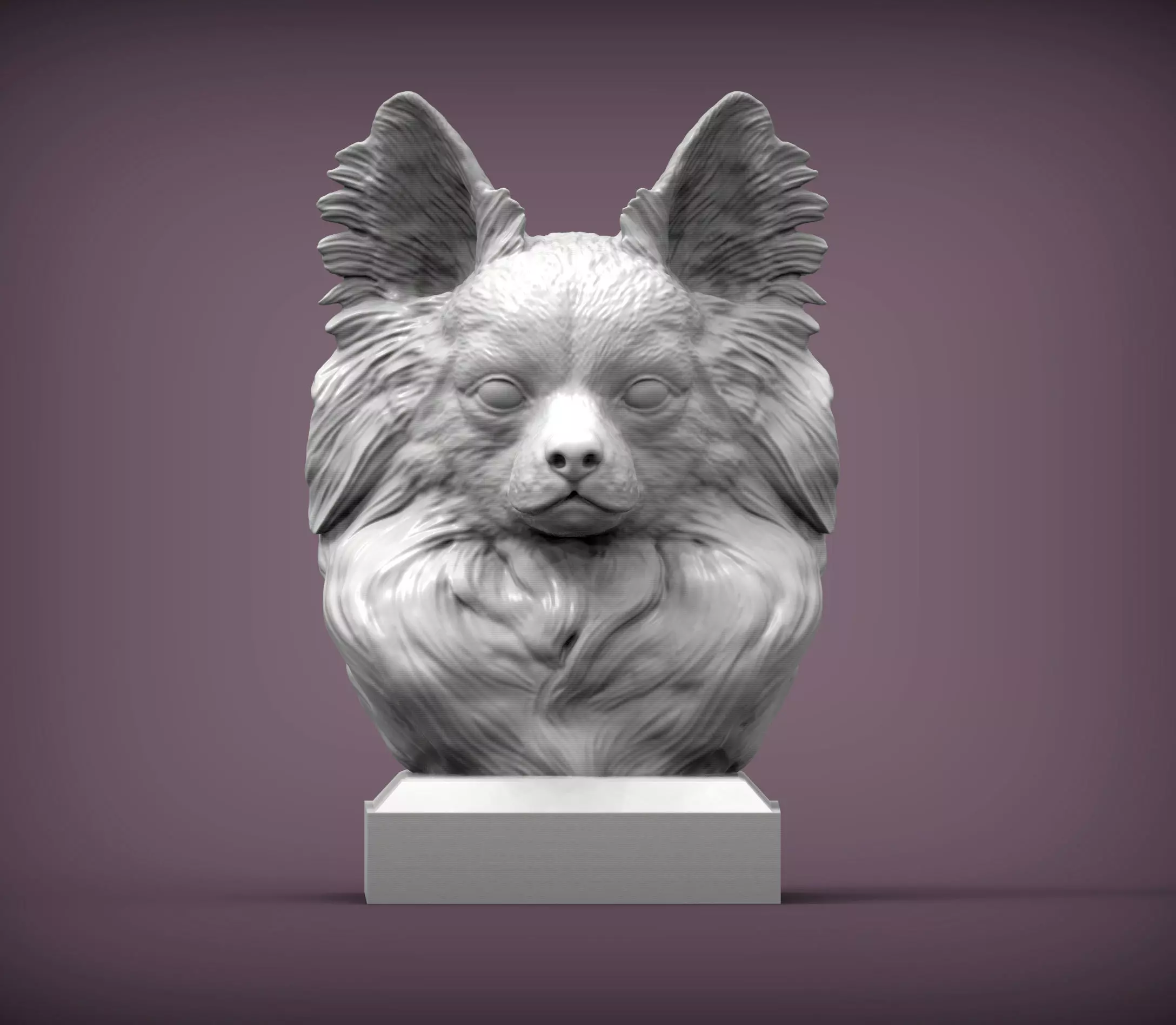papillon bust 3D print model_0