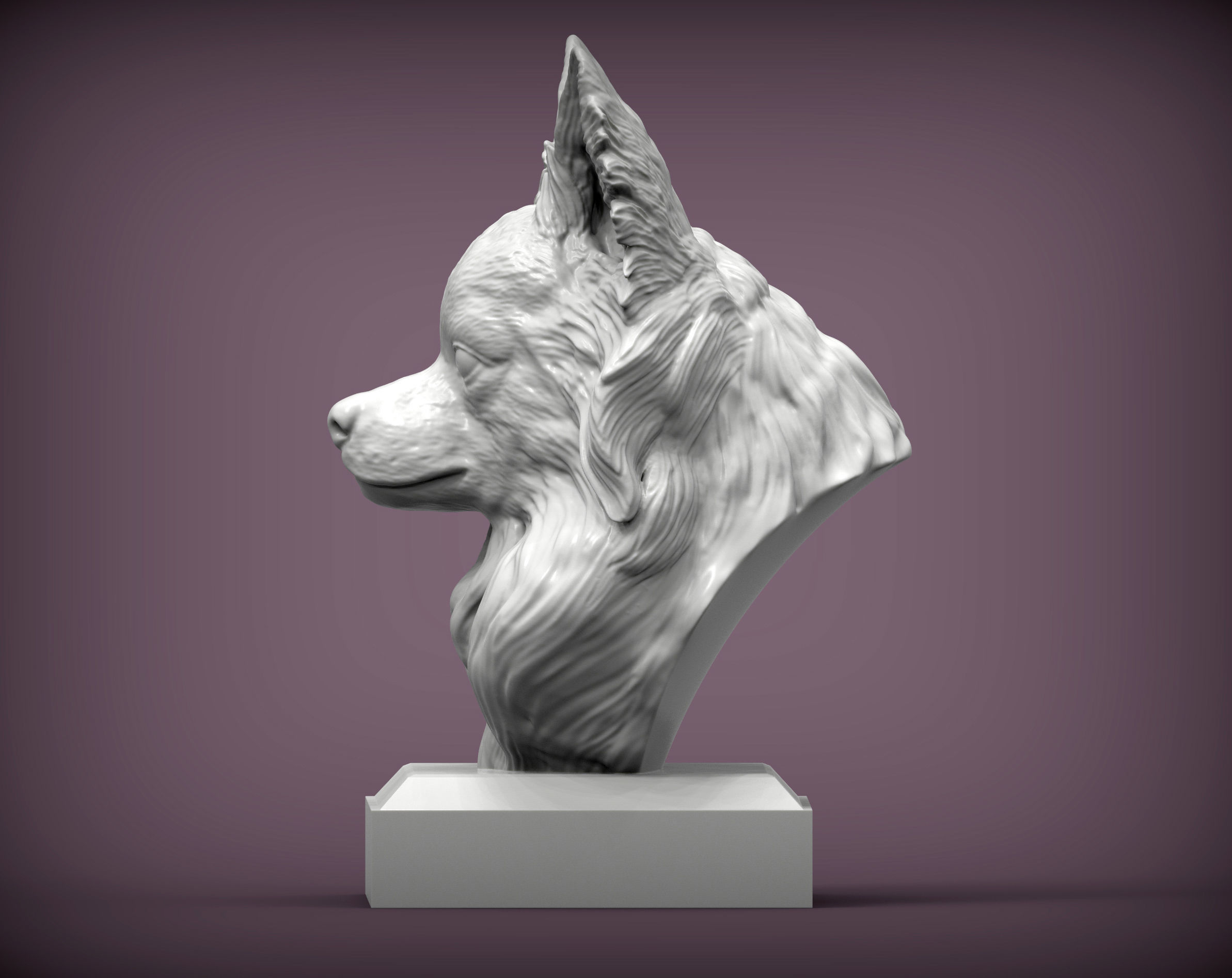 papillon bust 3D print model_1