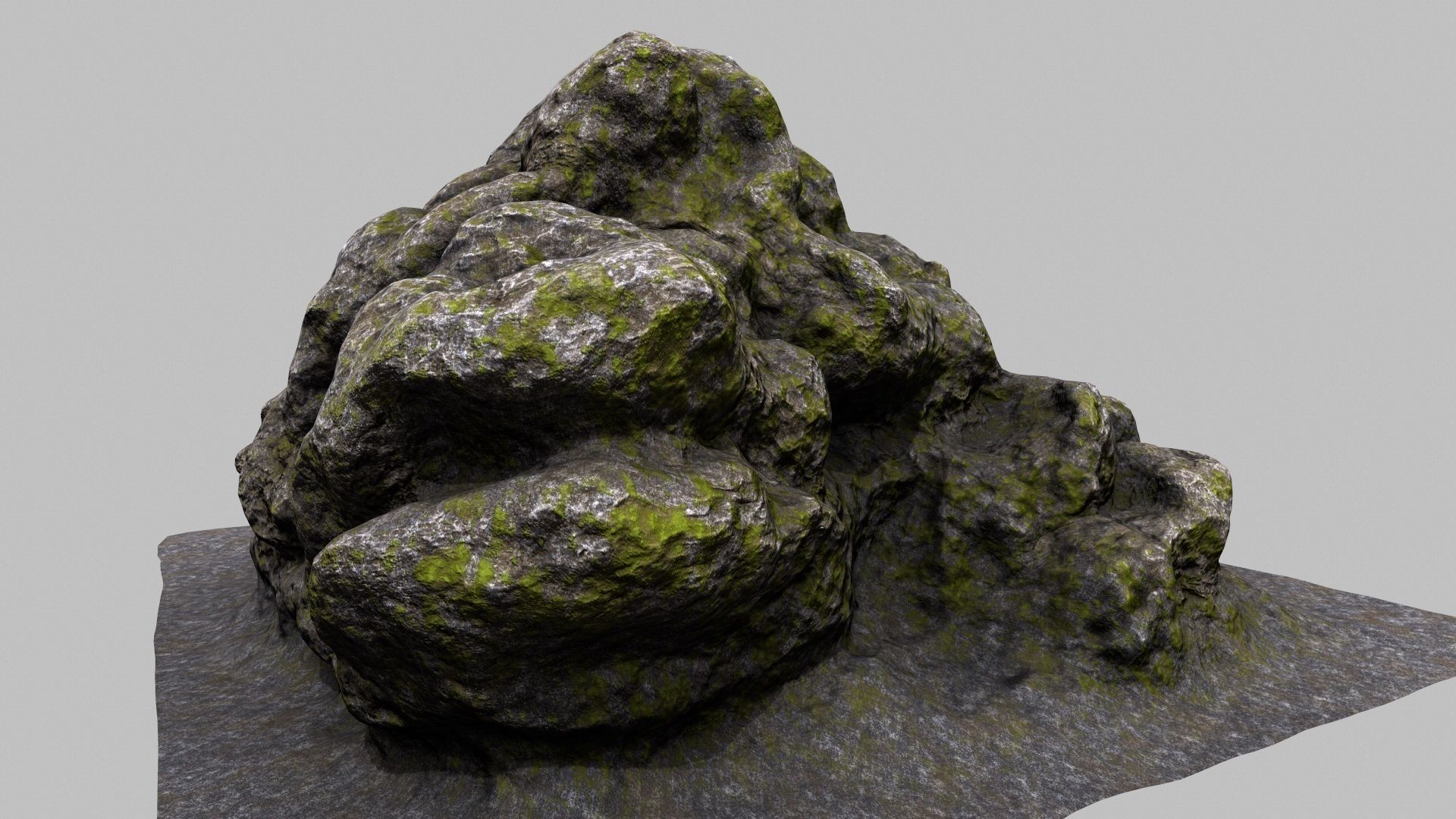 mossy rock 3D model_1