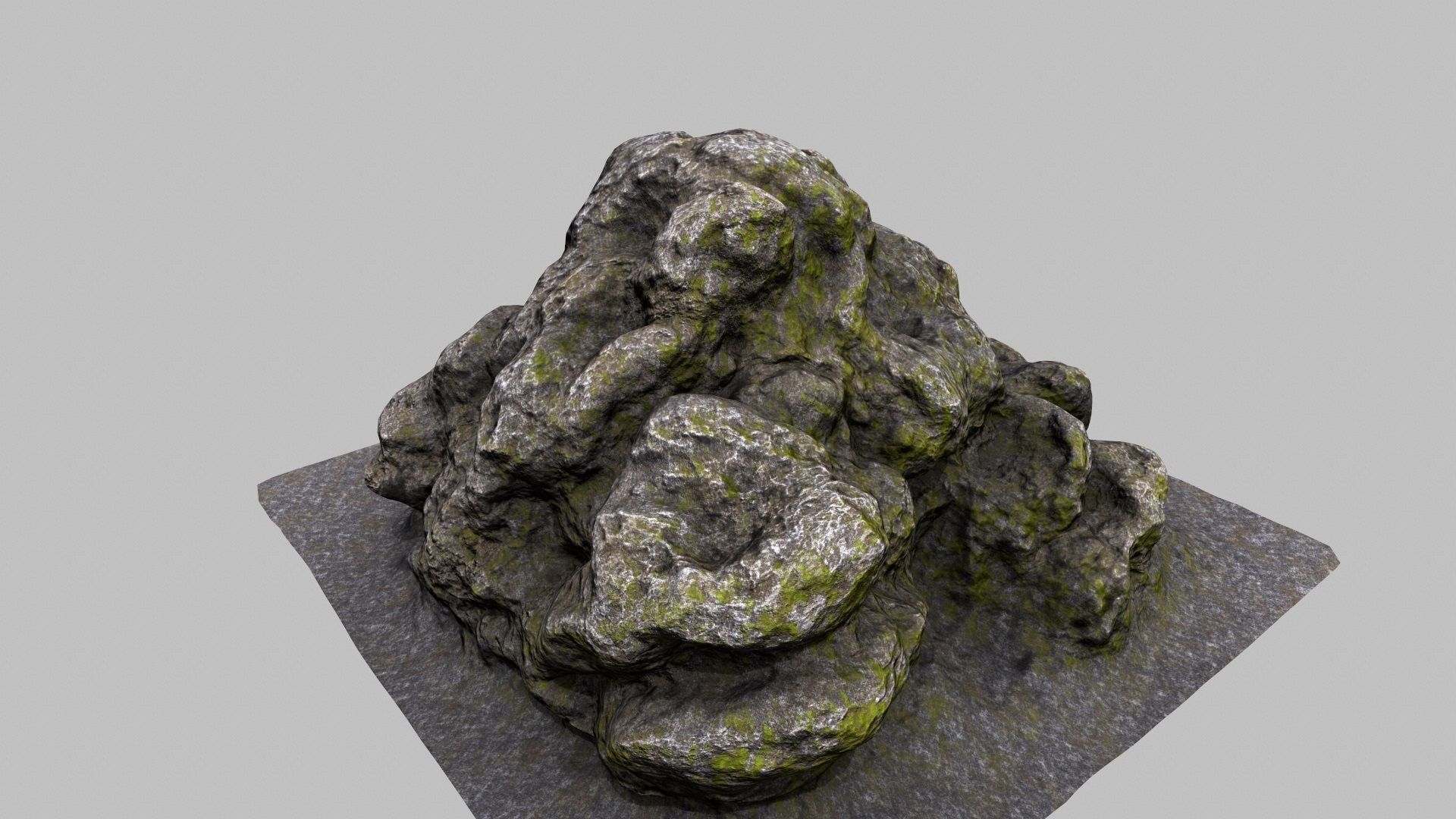 mossy rock 3D model_3