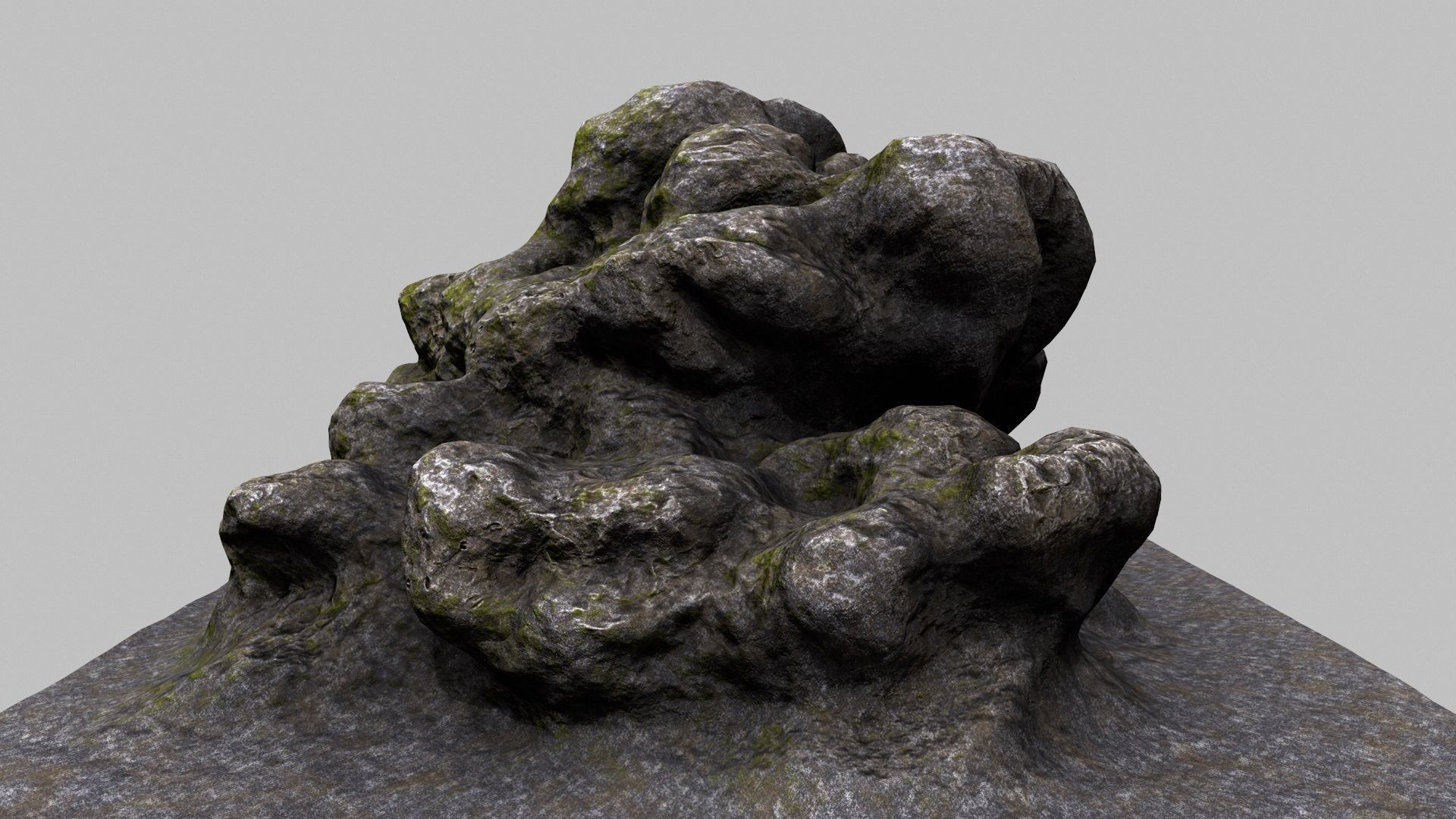 mossy rock 3D model_10