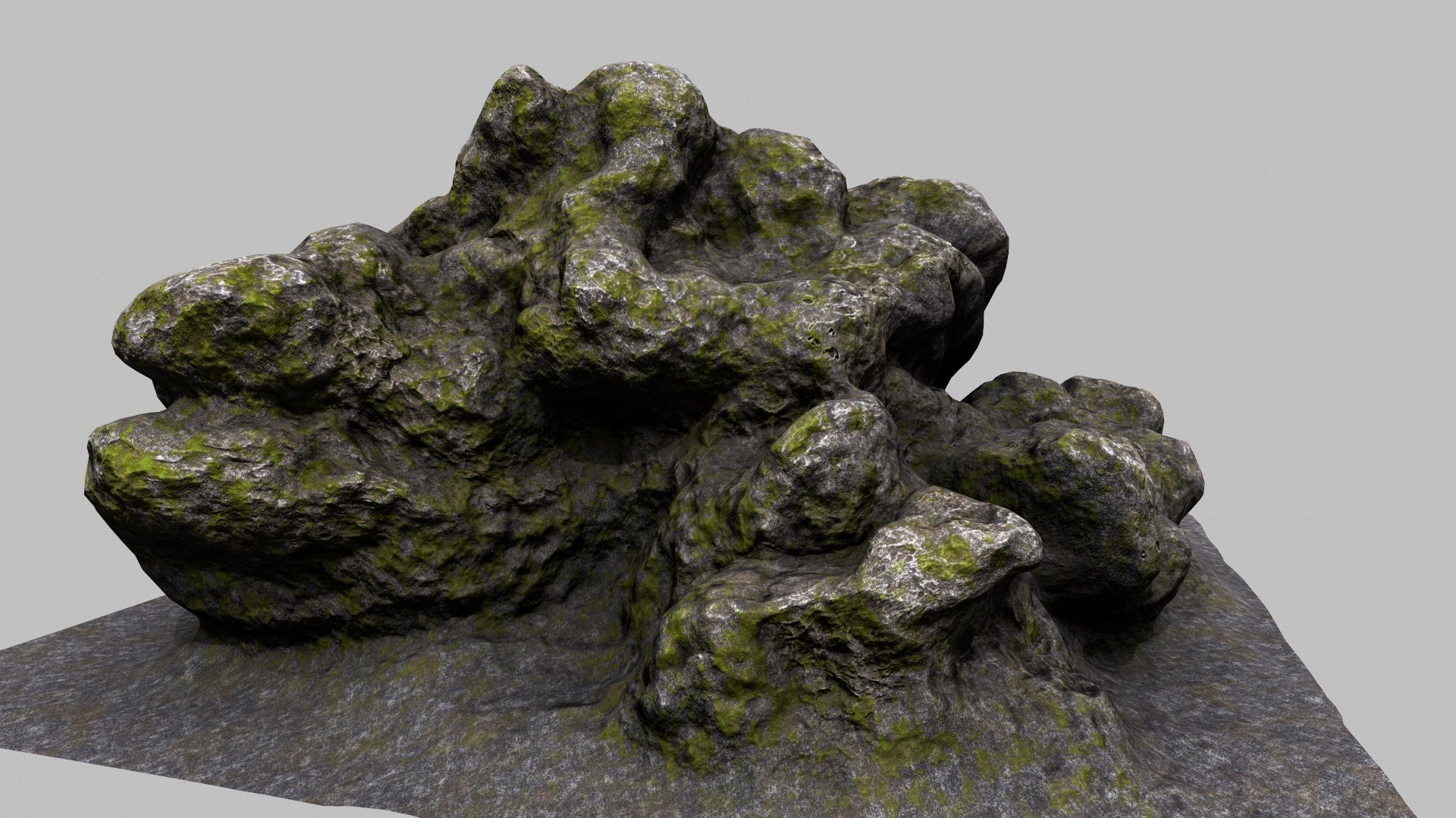 mossy rock 3D model_4