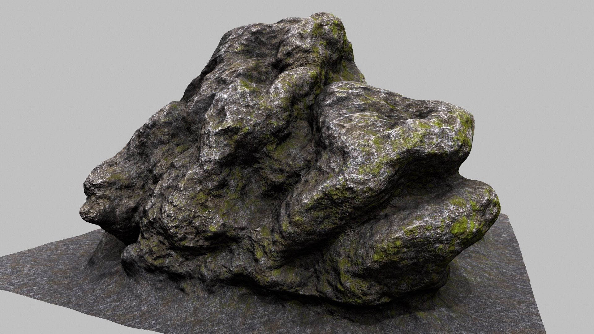 mossy rock 3D model_6