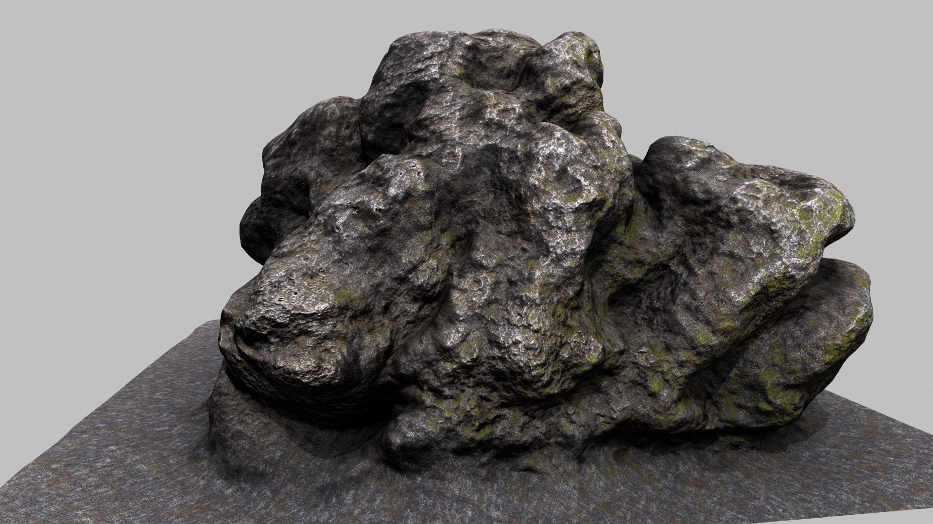 mossy rock 3D model_5