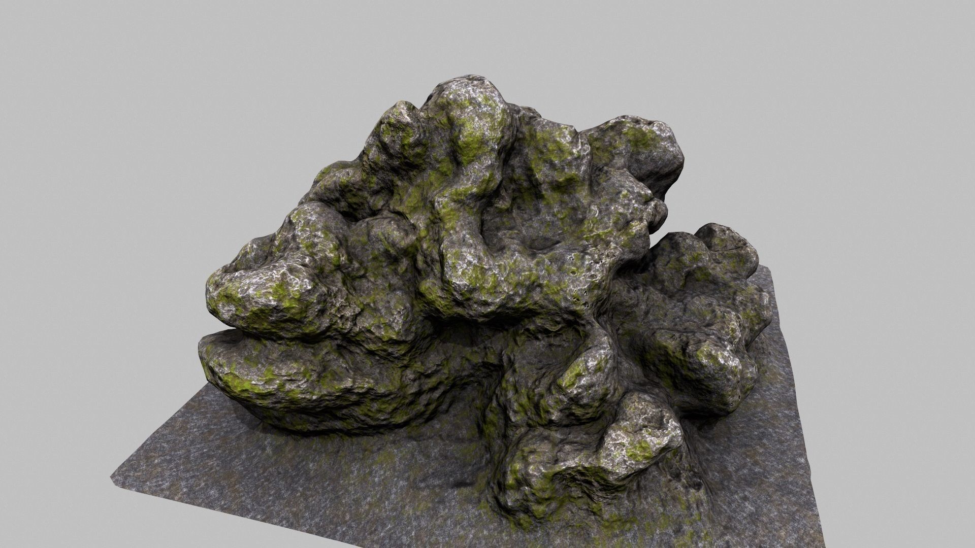 mossy rock 3D model_12