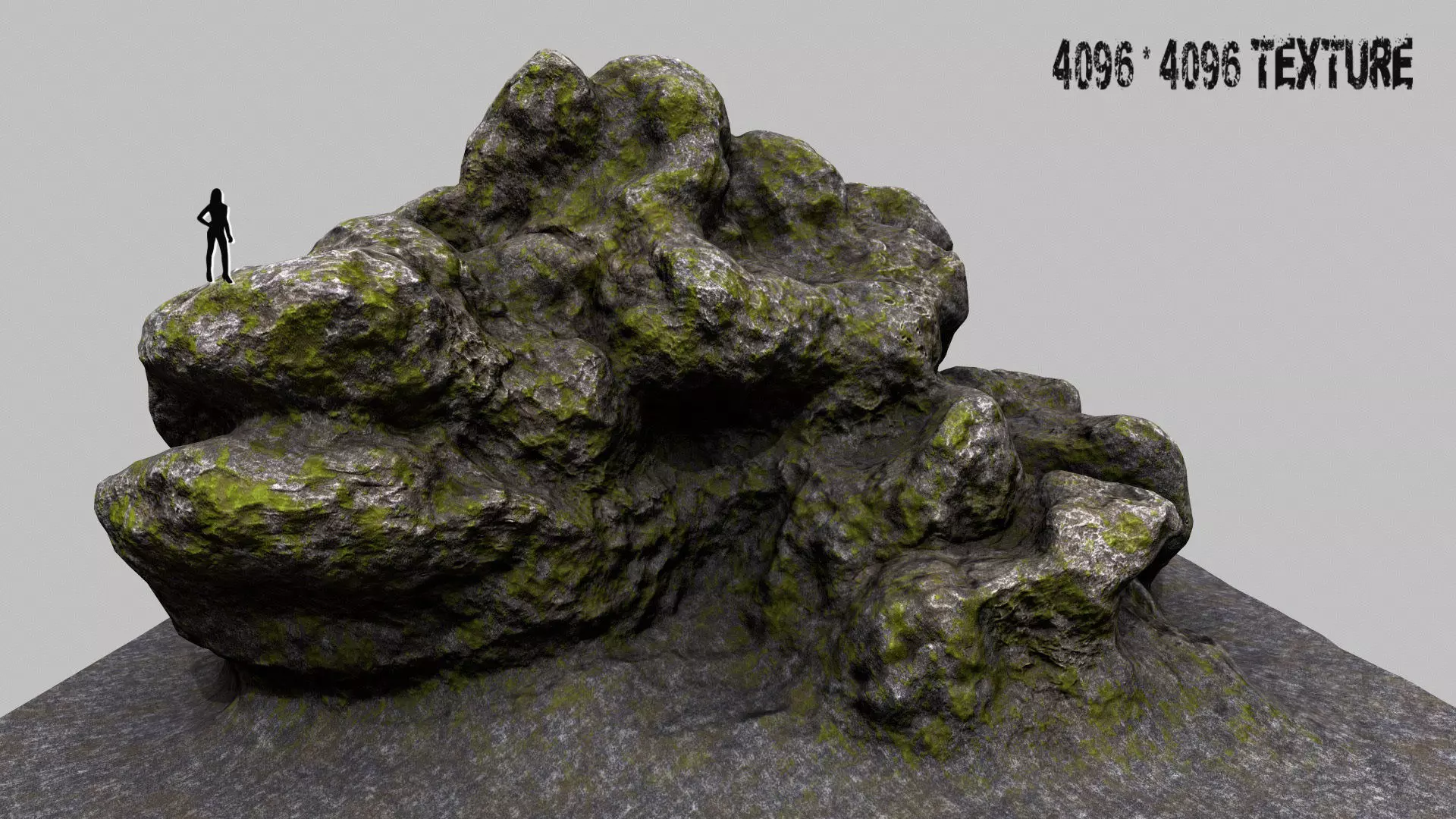 mossy rock 3D model_0