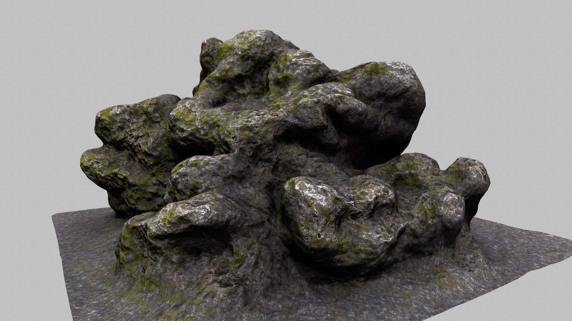 mossy rock 3D model_11