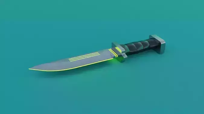 SCI-FI knife 3D model yellow