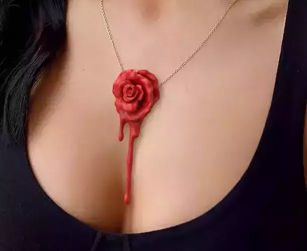 Melting Rose Pendant - Flower Blossom 3D print model