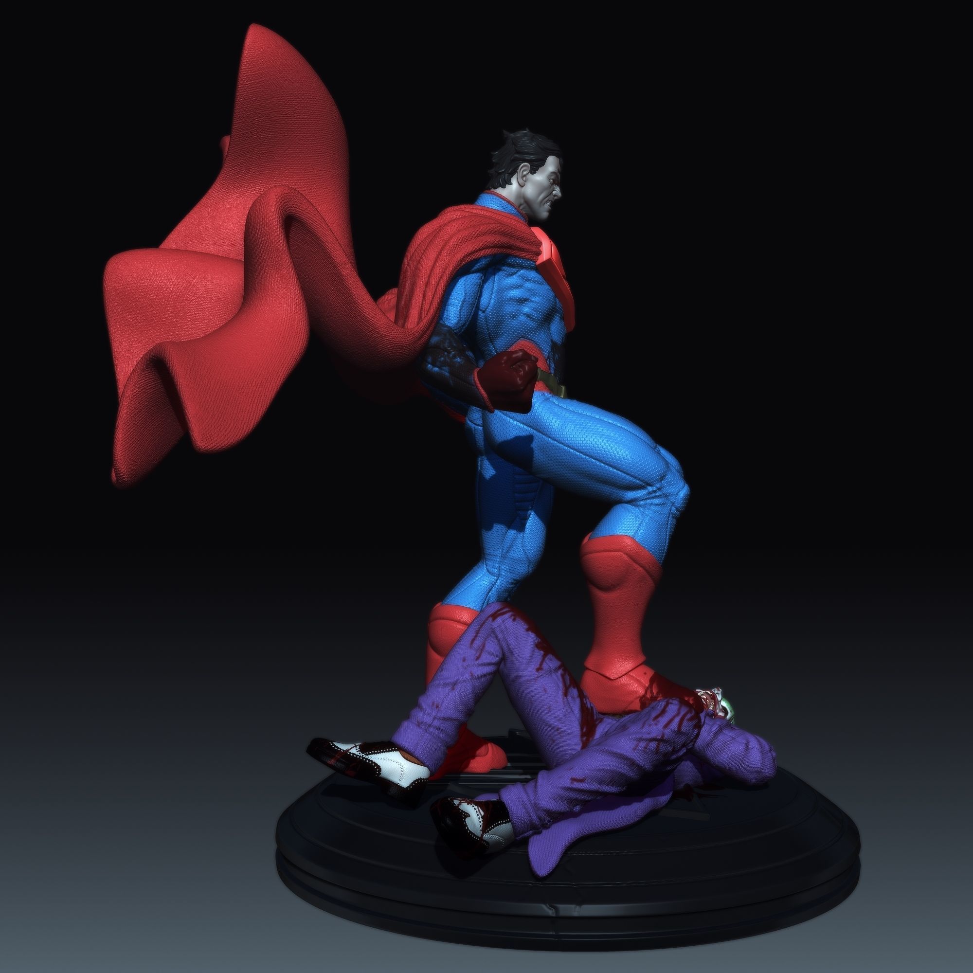 Coupon Free Bust Superman kills Joker fanarts stl 3d print Free 3D print model_12