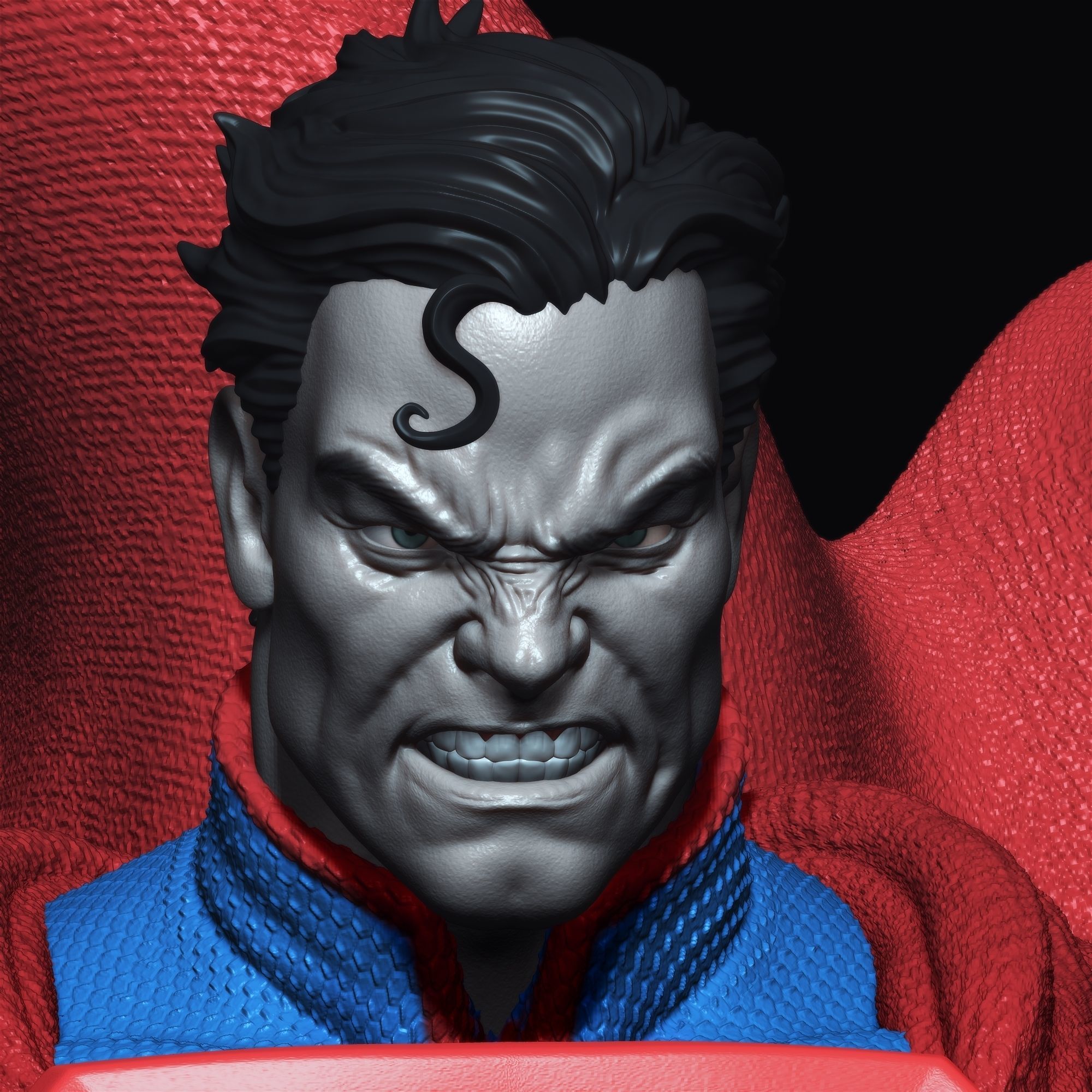 Coupon Free Bust Superman kills Joker fanarts stl 3d print Free 3D print model_15