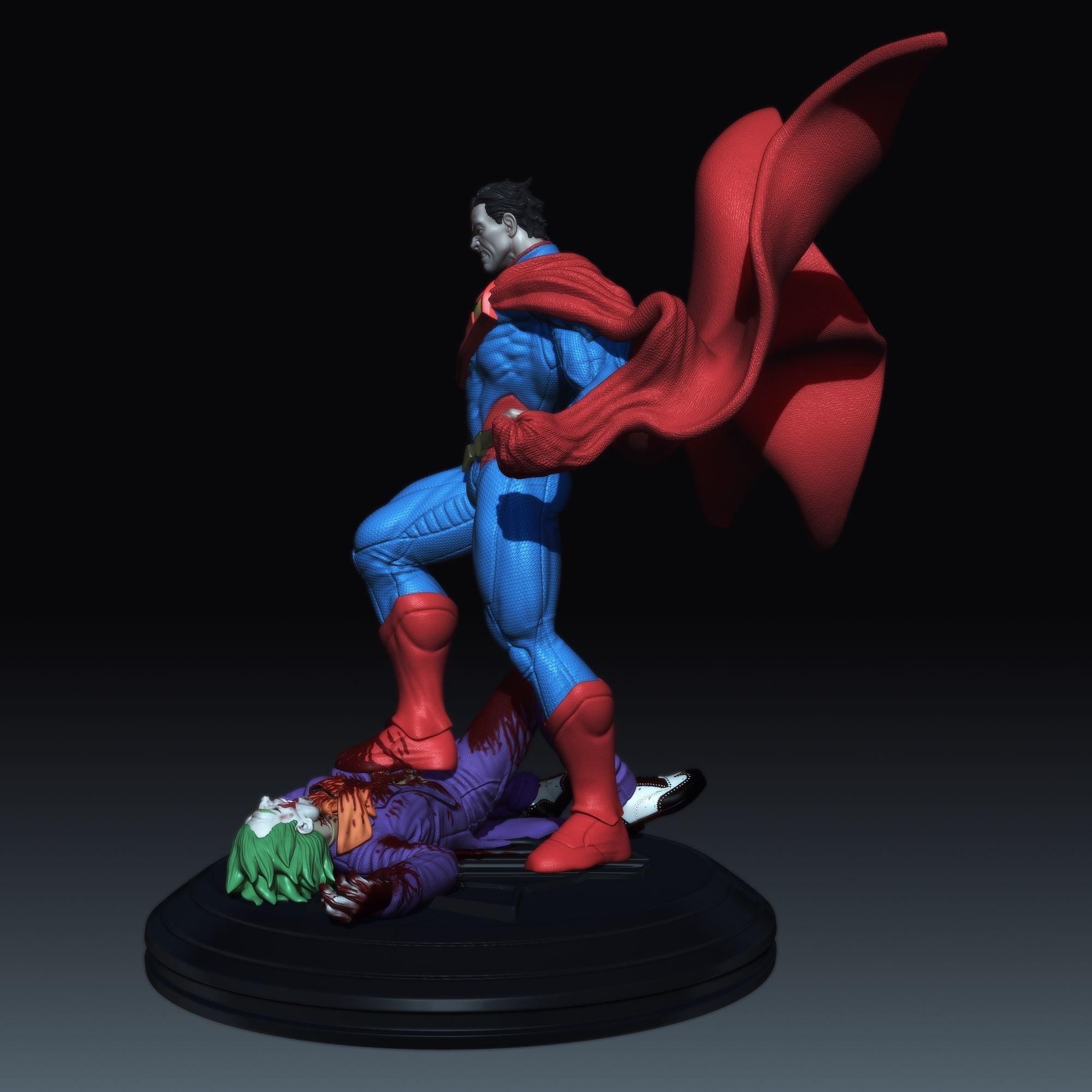Coupon Free Bust Superman kills Joker fanarts stl 3d print Free 3D print model_13