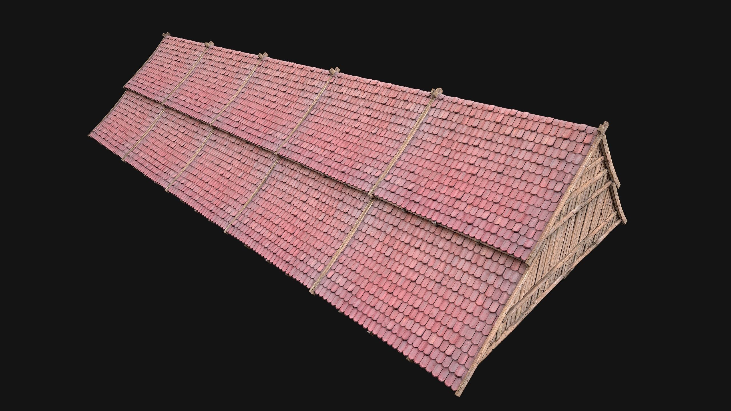 Medieval Tiled Roof for House Low-poly 3D model_33