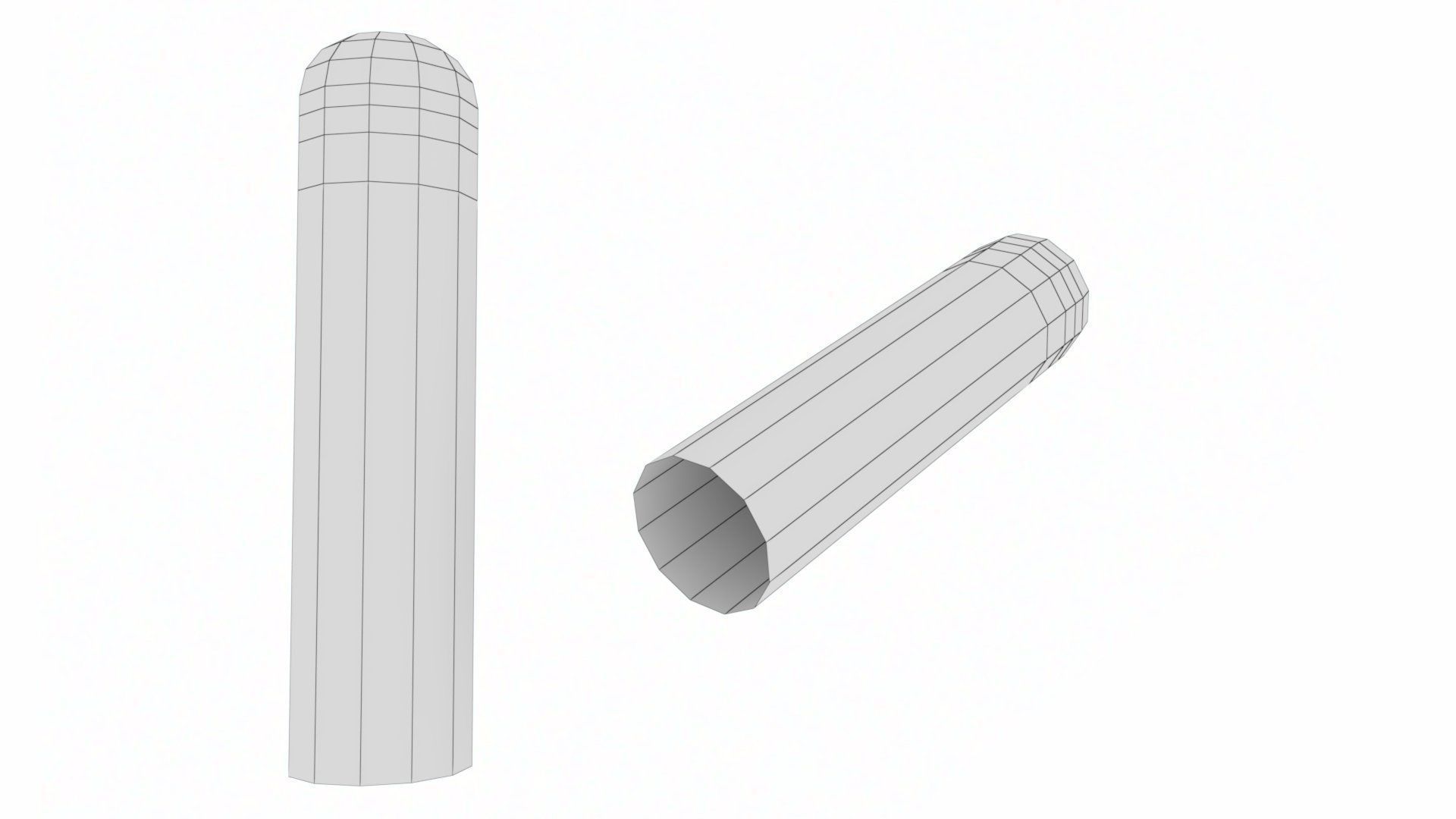 Road Traffic Bollard Low-poly 3D model_18