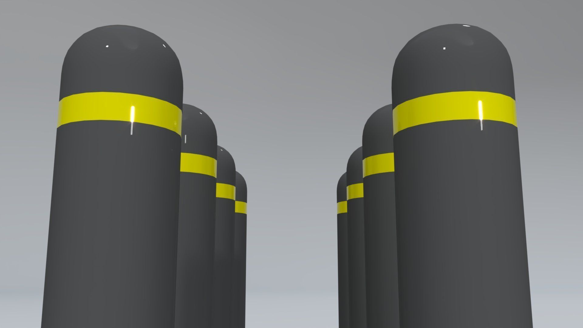 Road Traffic Bollard Low-poly 3D model_7