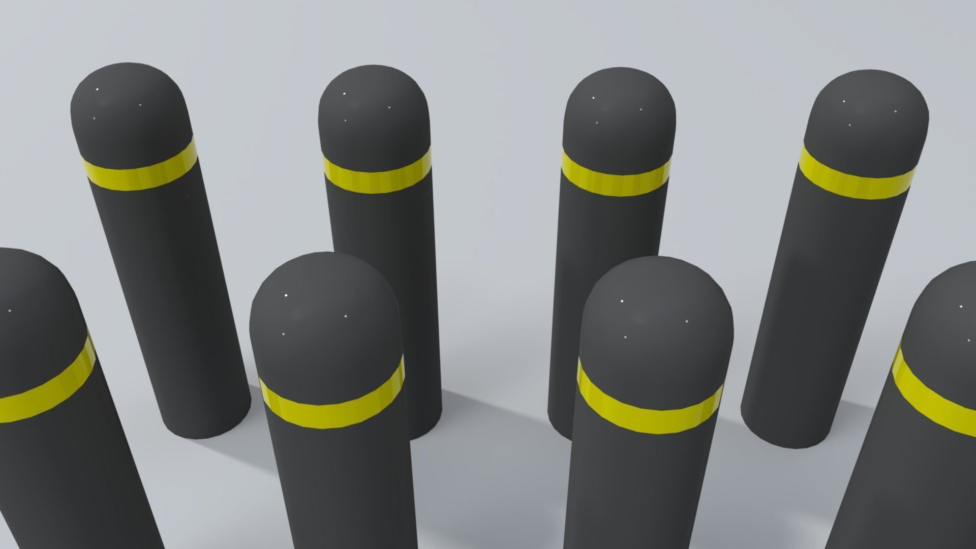 Road Traffic Bollard Low-poly 3D model_8