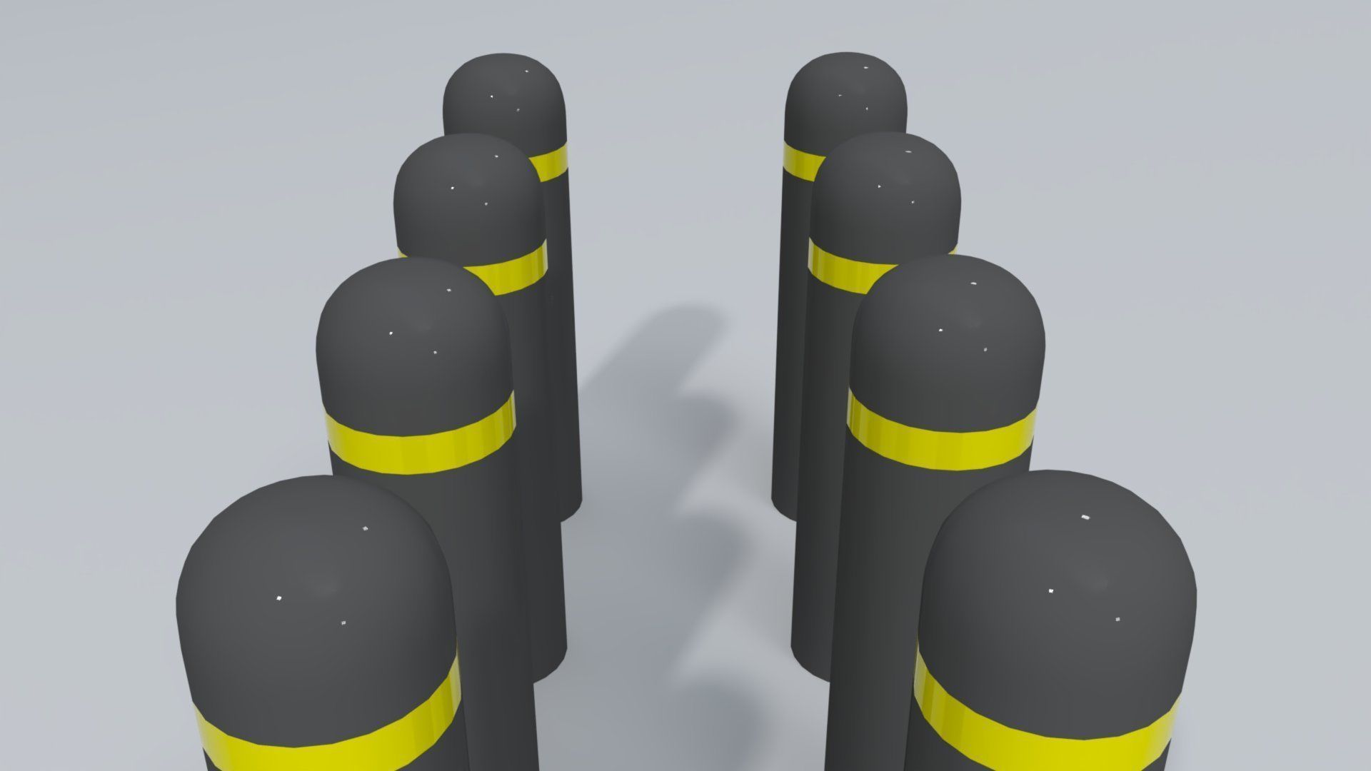 Road Traffic Bollard Low-poly 3D model_4
