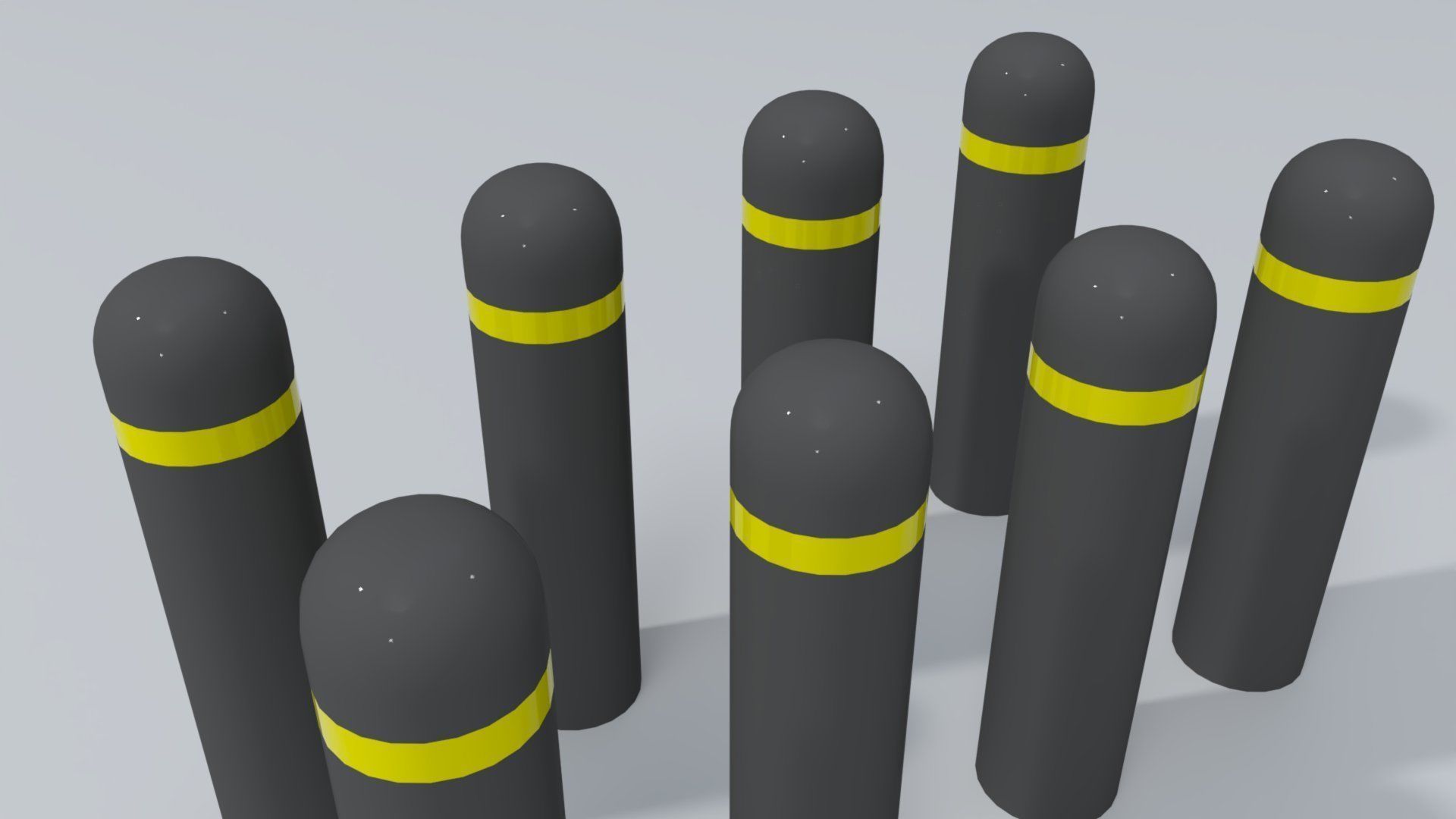 Road Traffic Bollard Low-poly 3D model_6