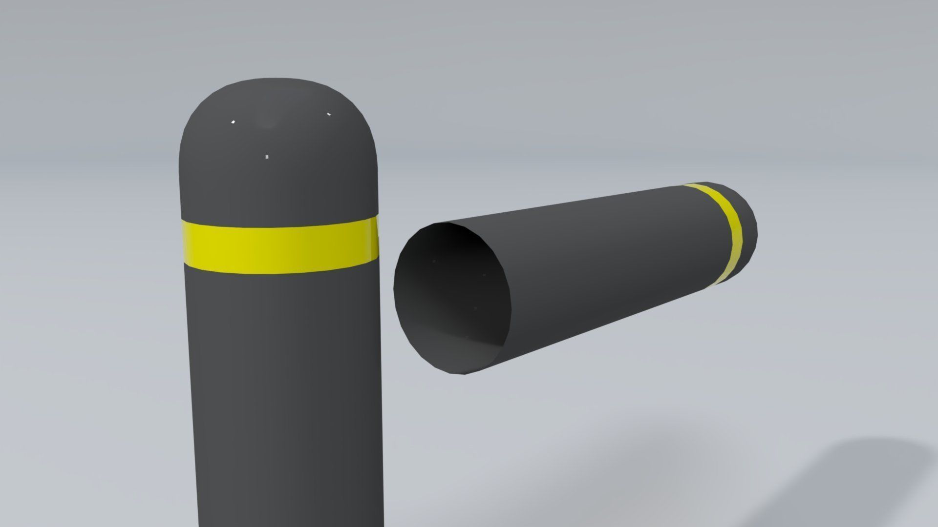 Road Traffic Bollard Low-poly 3D model_5