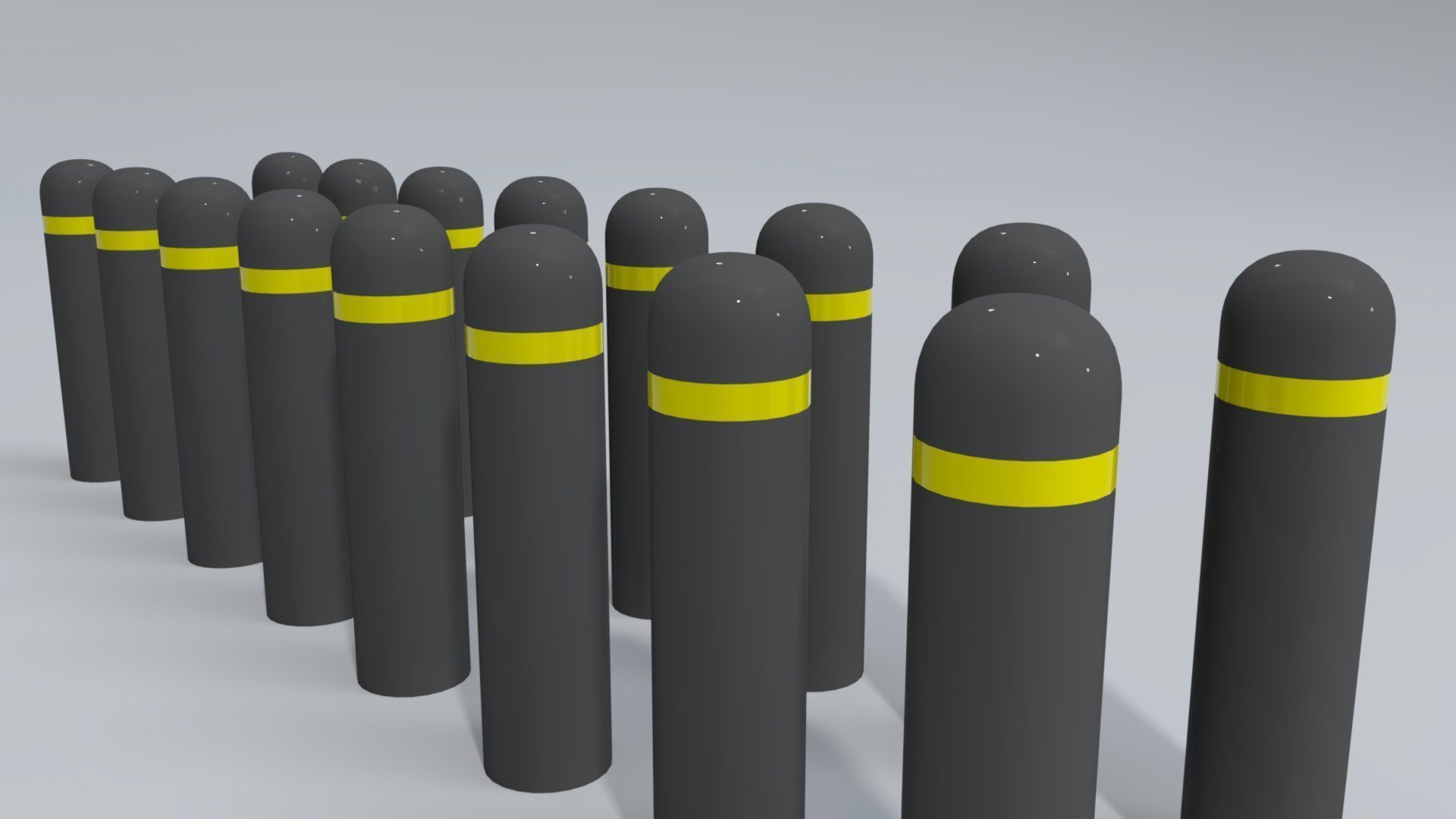 Road Traffic Bollard Low-poly 3D model_3