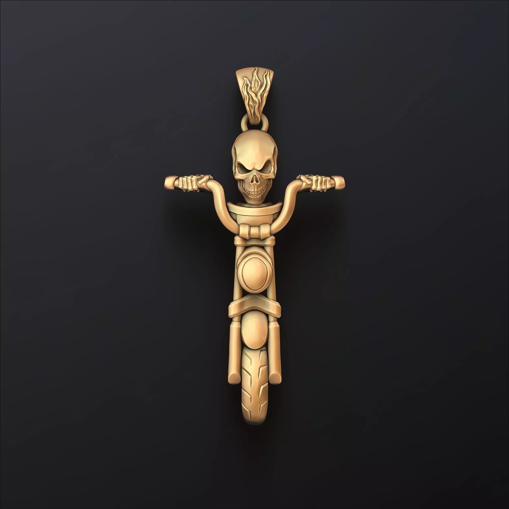Skull Biker Pendant 3D print model