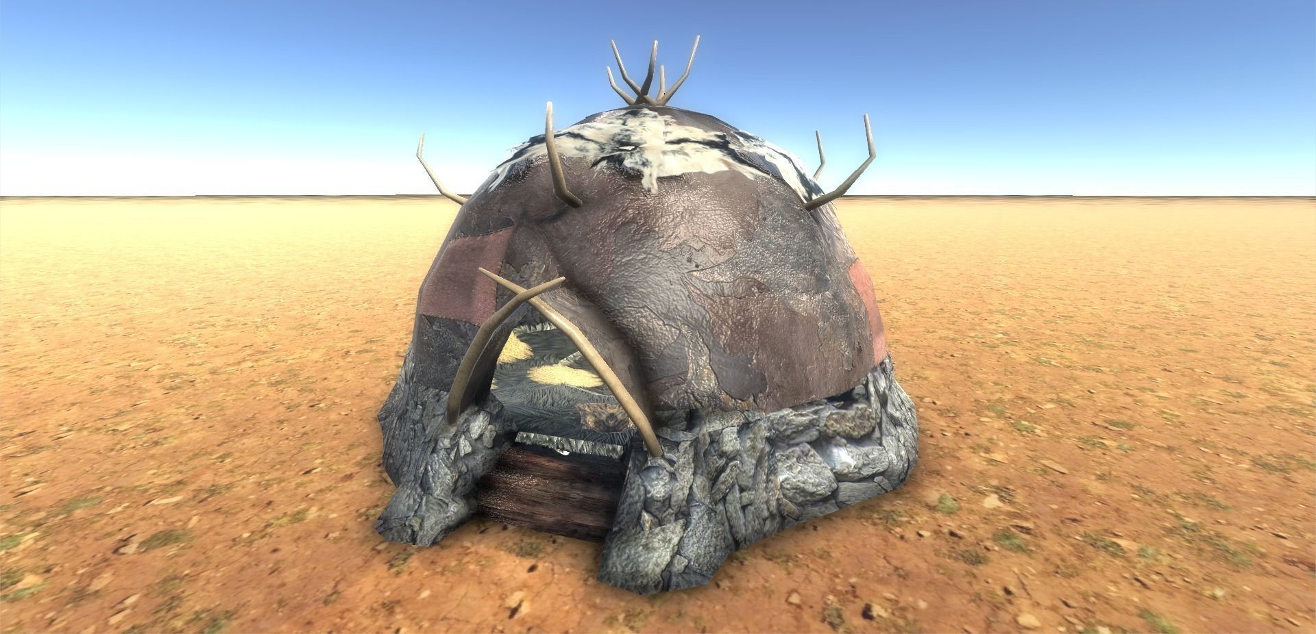 Boneskin Hut 2 Low-poly 3D model_0