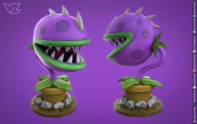 Plants vs Zombies - Chomper - 7 File Types - PBR Material