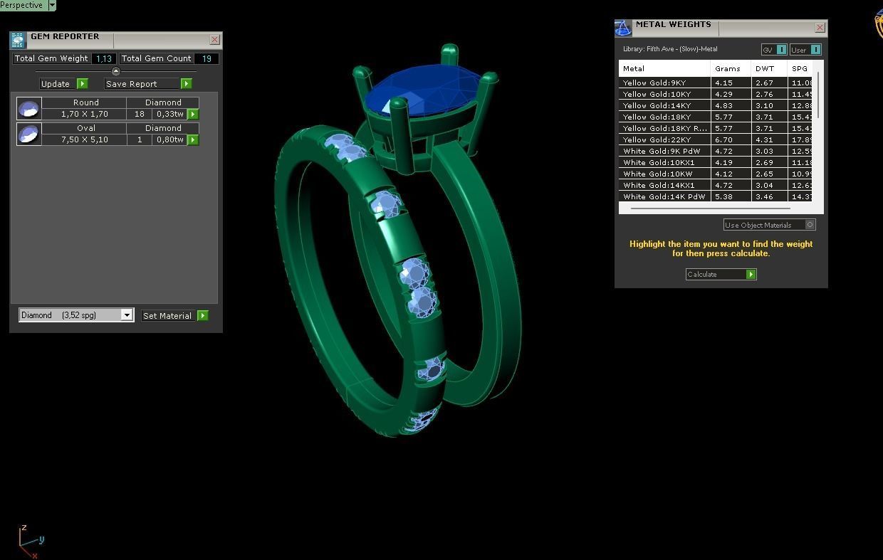 duble rings 3D print model_3