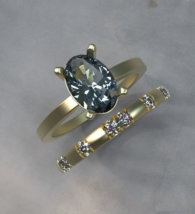 duble rings 3D print model_1