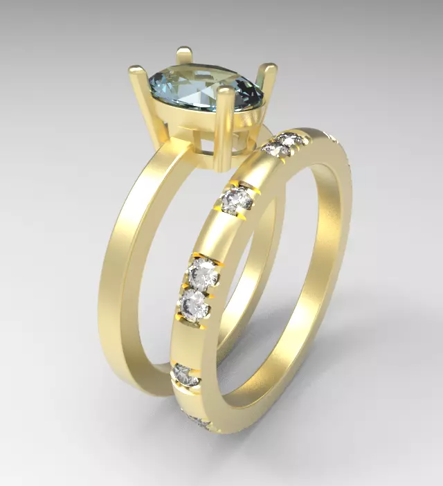 duble rings 3D print model_0