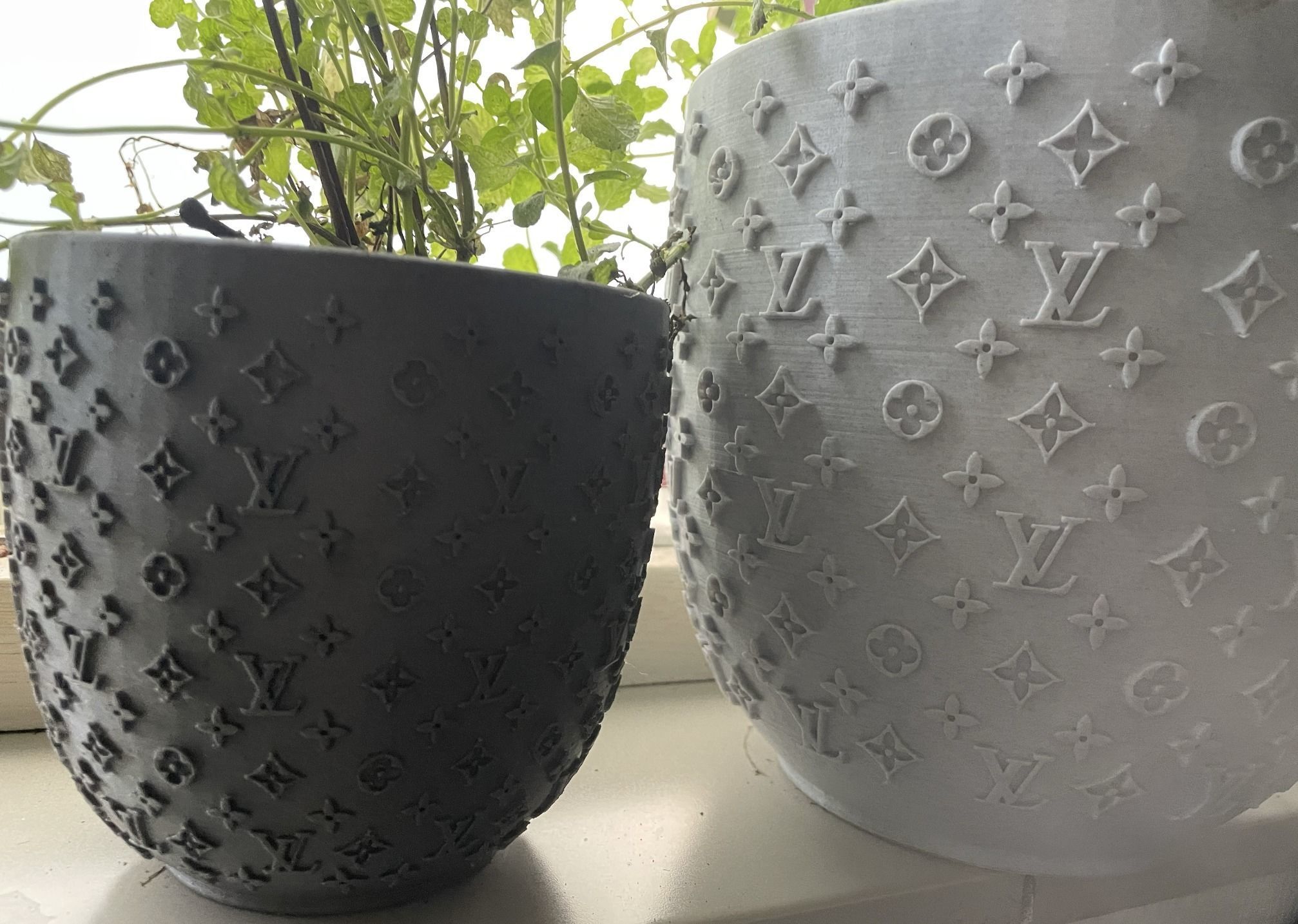 Louis Vuitton-Inspired Luxury Planter 3D Print Model Home Decor 3D print model_7