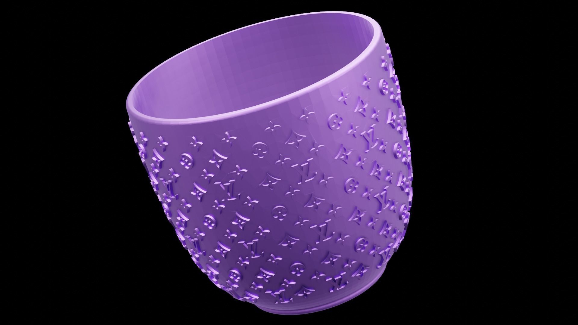 Louis Vuitton-Inspired Luxury Planter 3D Print Model Home Decor 3D print model_3