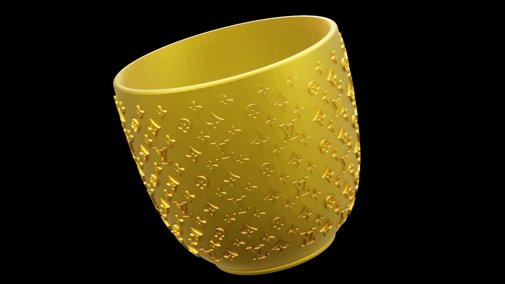 Louis Vuitton-Inspired Luxury Planter 3D Print Model Home Decor 3D print model_1