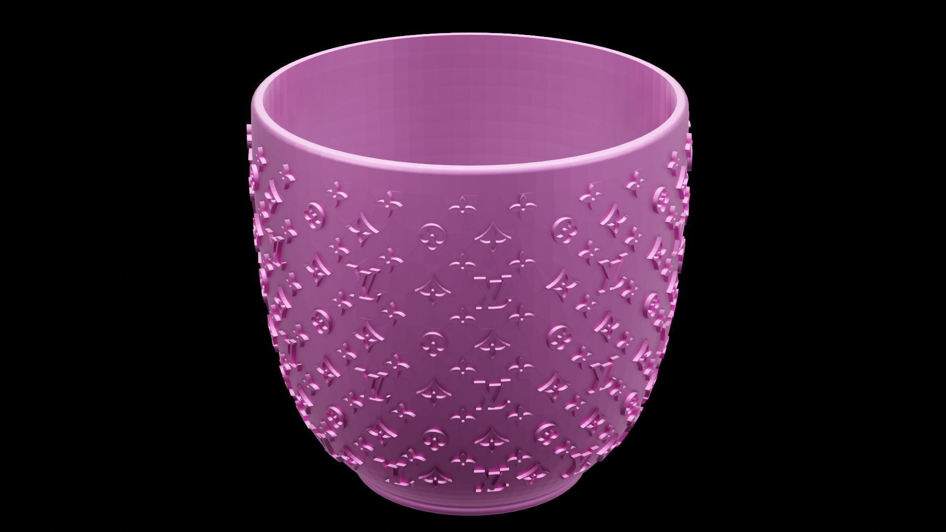 Louis Vuitton-Inspired Luxury Planter 3D Print Model Home Decor 3D print model_6