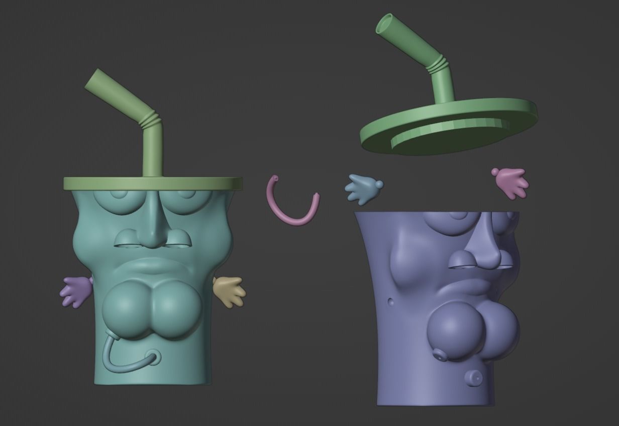 AquaTeen Master Shake 2 in 1 3D print model_1