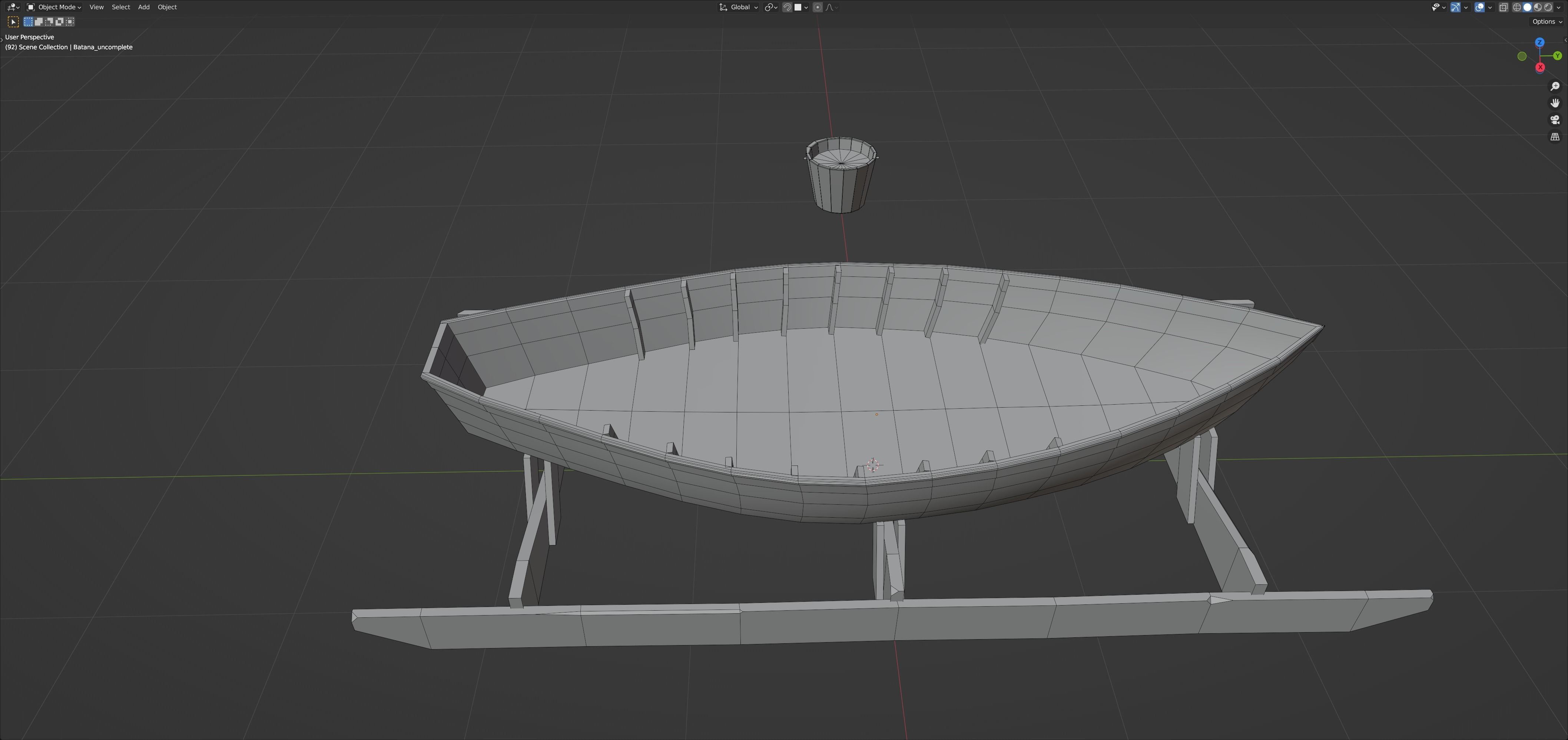 Medieval boatmaker props Low-poly 3D model_6