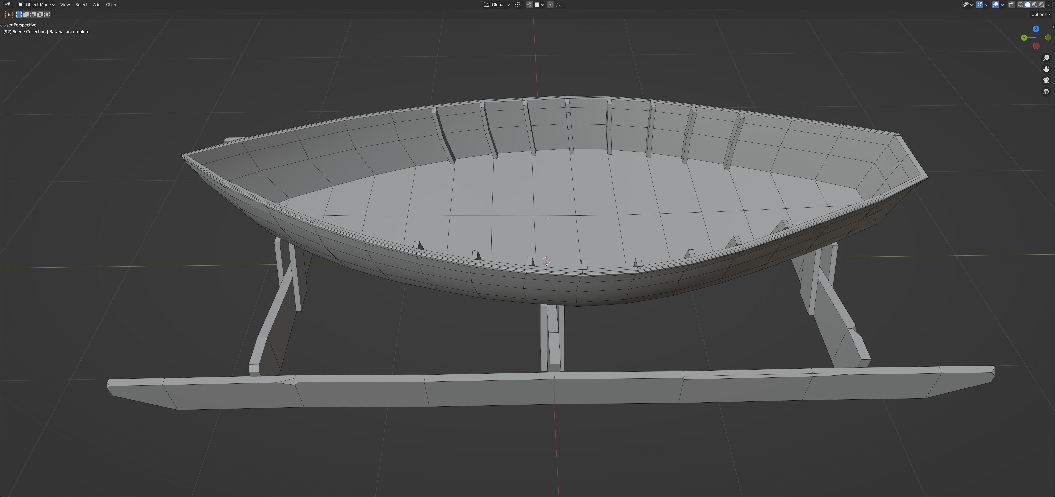 Medieval boatmaker props Low-poly 3D model_5