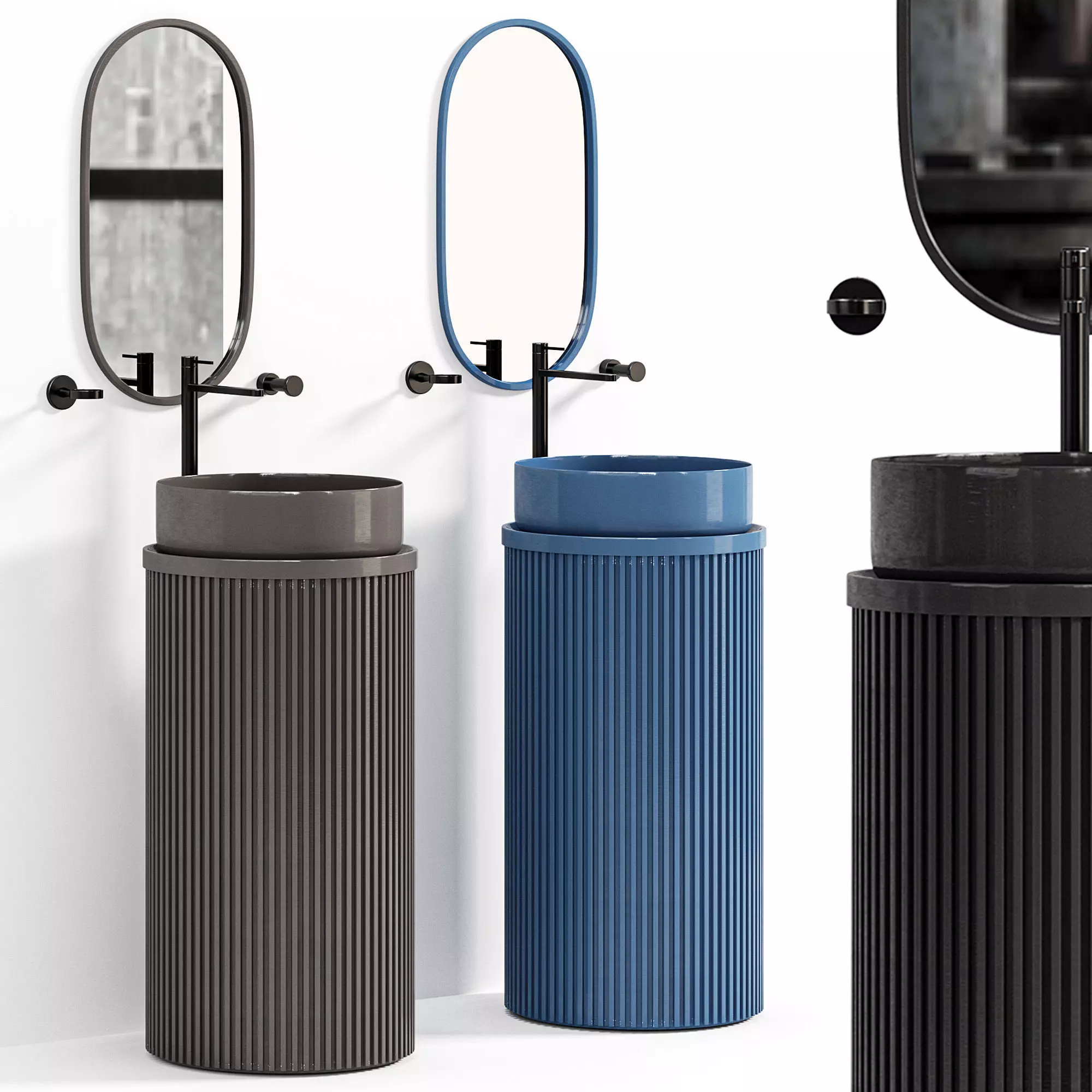 Guest bathroom with antique style elements 3D model_0