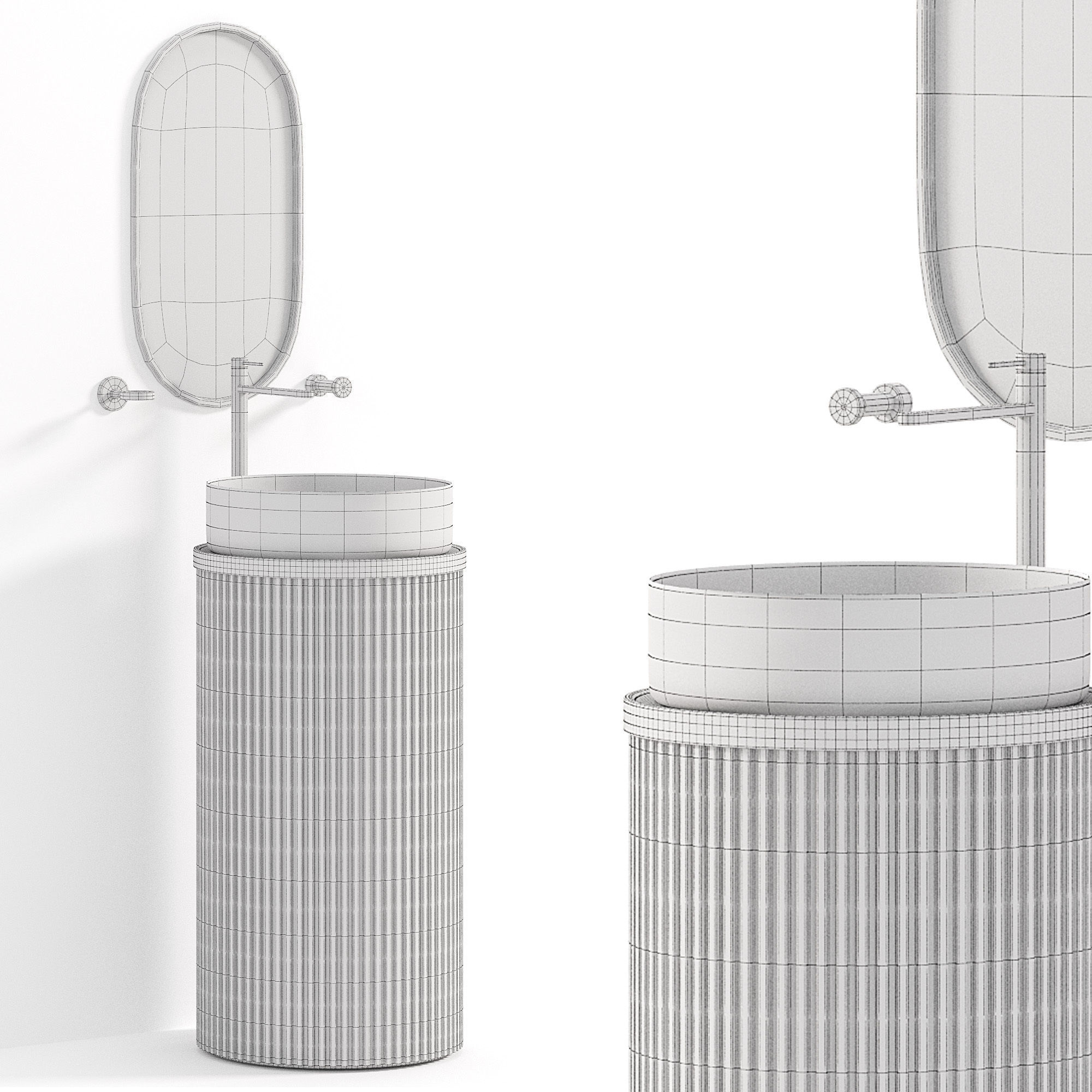 Guest bathroom with antique style elements 3D model_3