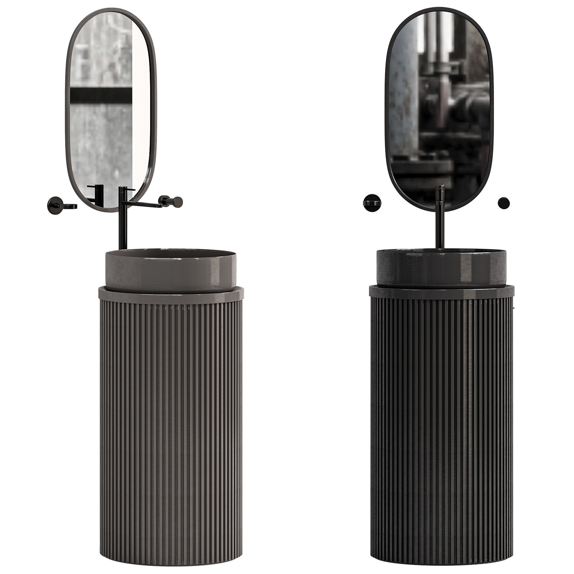 Guest bathroom with antique style elements 3D model_1